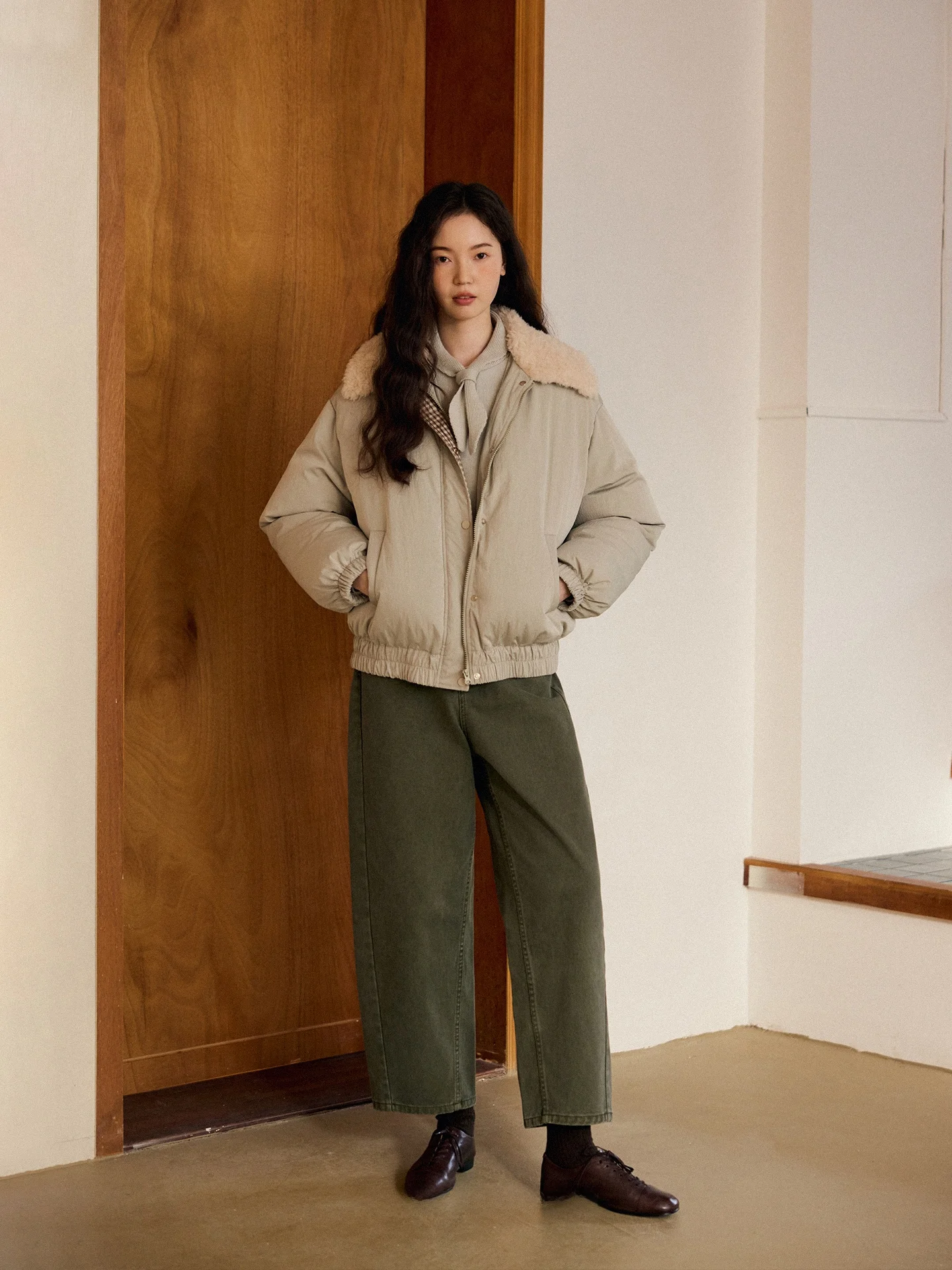 Nianbai 100% Merino Wool Intellectual Collar Sweater NW5180 Simple Style Long Sleeve Regular Fit Online Exclusive Women's Kni...