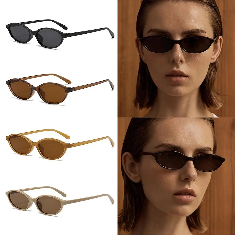 Vintage Cat Eye Oval Sunglasses Lightweight Trendy Narrow Shades UV protection Sun Glasses for Women & Men