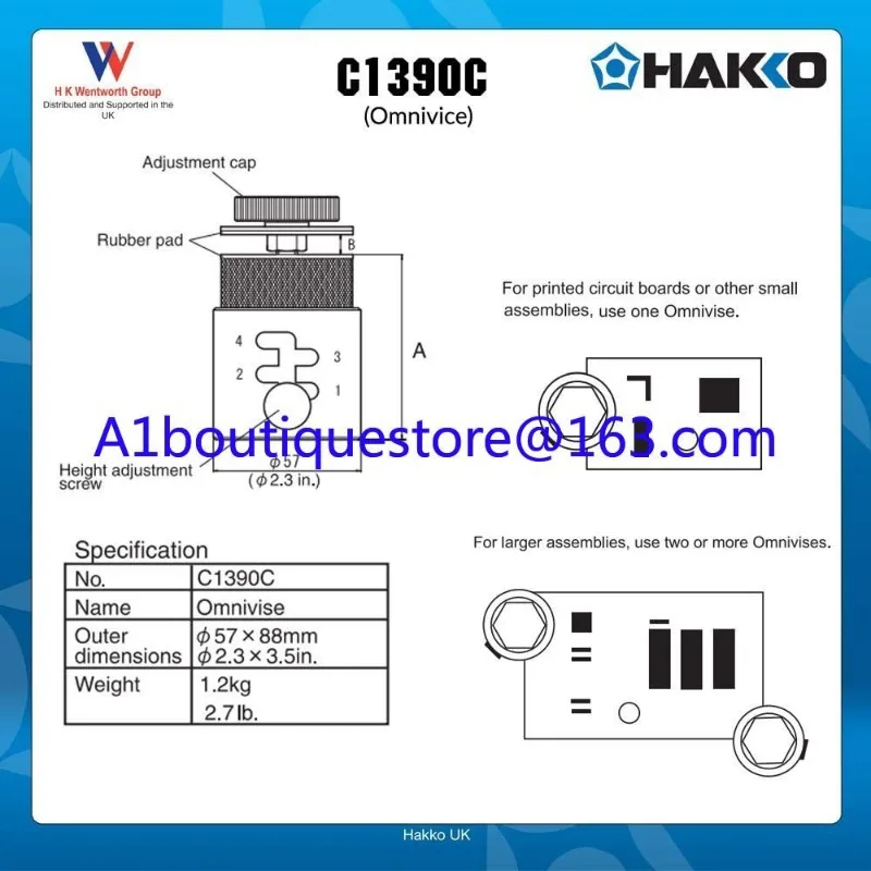 Original HAKKO C1390C Circuit Board Fixture Preheating Table Fixed Column Used In FR810B/803B Adjustable