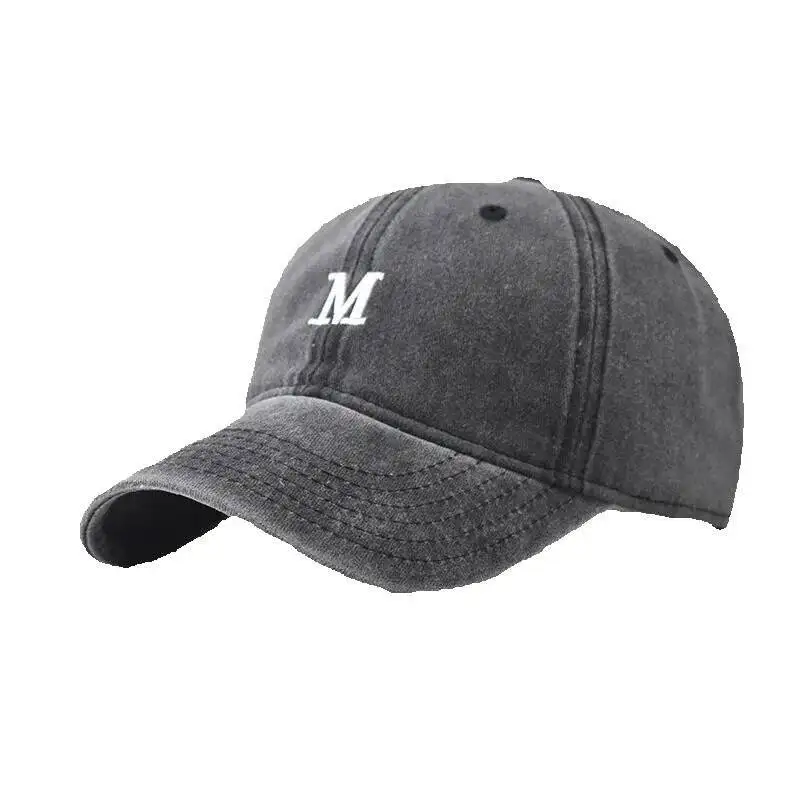 

Pure Cotton Washed Vintage M Letter Embroidered Baseball Unisex Outdoor All-Season Duckbill Cap
