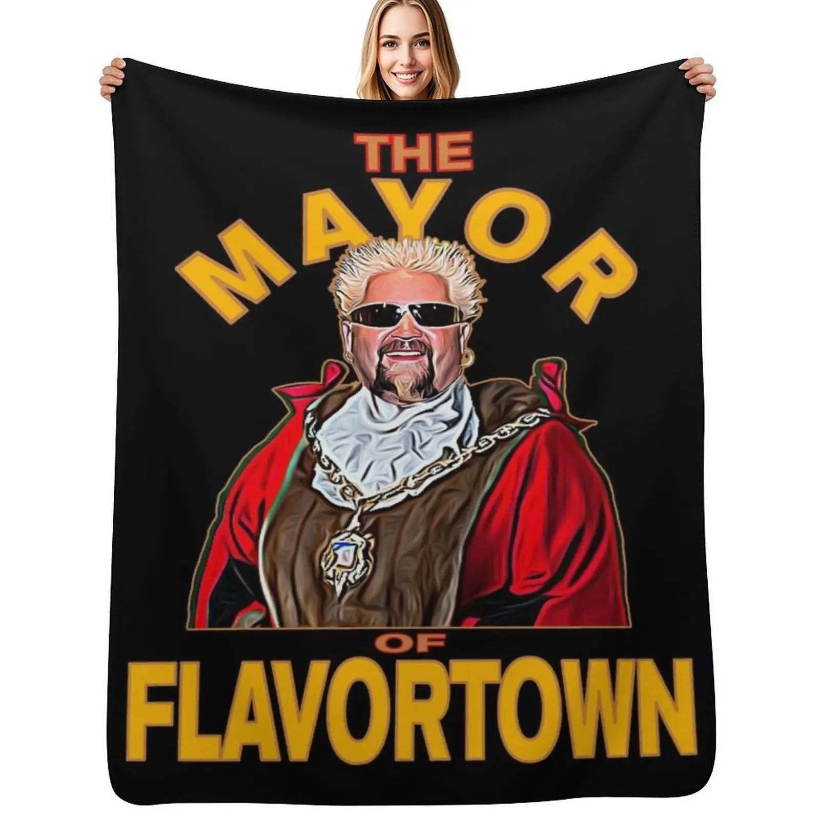 

New Guy Fieri Fans Mayor of Flavortown Throw Blanket Year Round Soft Comfortable Blanket for Home