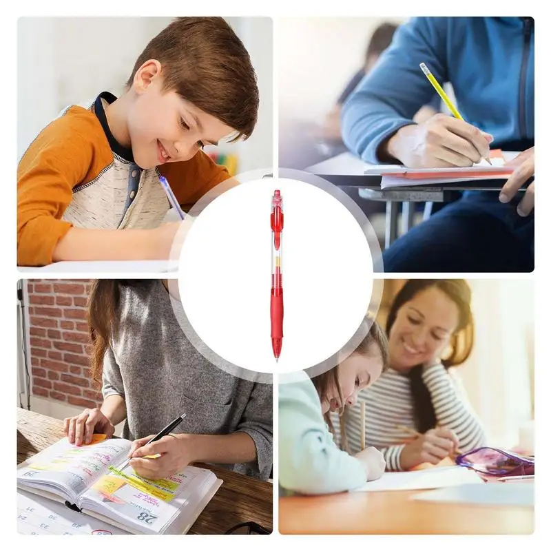 Fine Point Pens Retractable Ball Point Pen 10Pcs Bullet Pens 0.5mm Ballpoint Pen For Children School Writing Note Taking