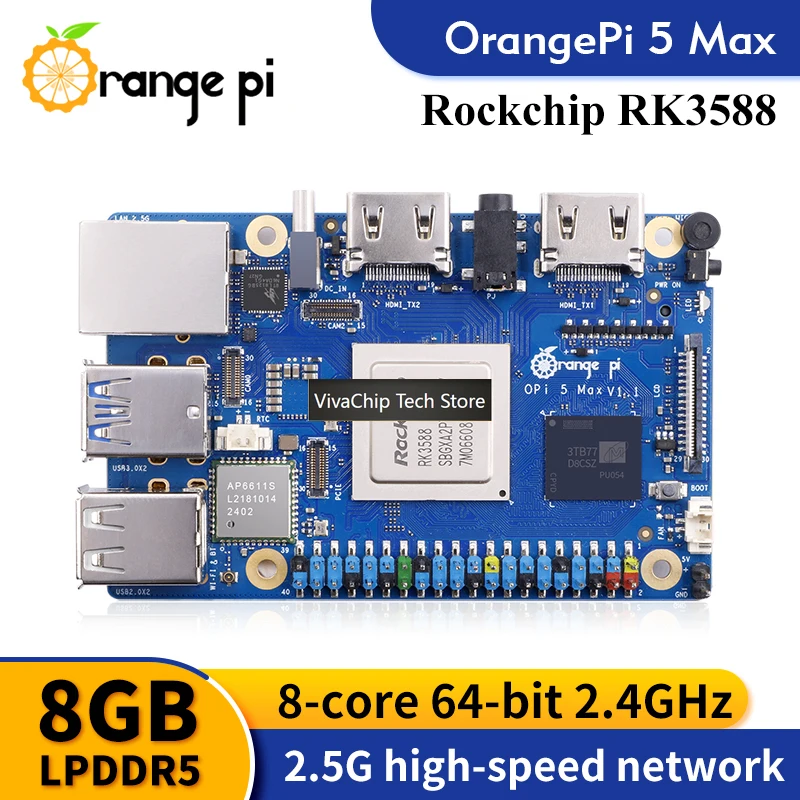 비바칩 테크오렌지 파이 5 맥스 싱글 보드 컴퓨터 8G - Orange Pi 5 Max Rk3588 리뷰 및 가격
