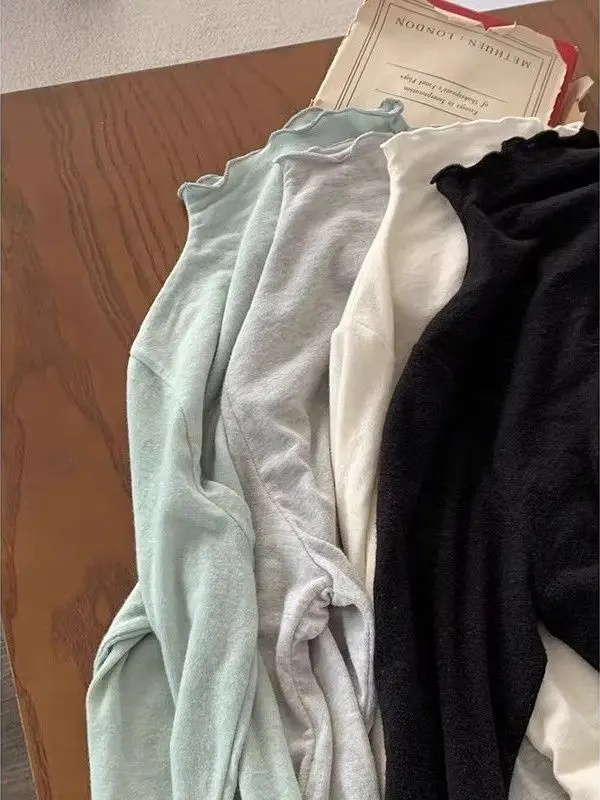 حجم كبير طويل Sve تي شيرت المرأة فضفاضة تناسب الملابس الداخلية عالية Ne موجة تصميم ربيع الخريف الشتاء أعلى مريحة للتنفس #2