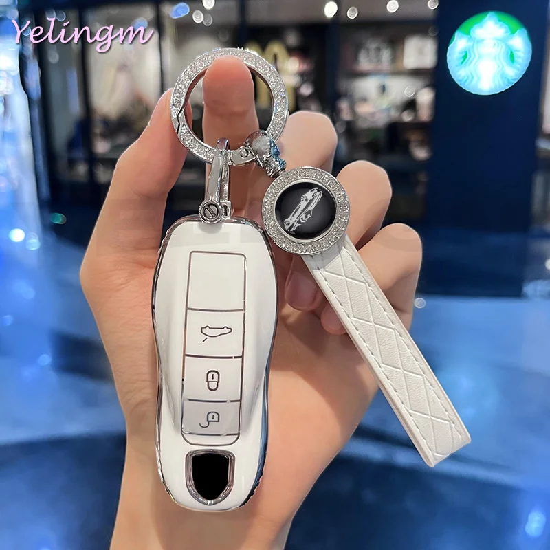 Nouvelle coque de protection pour clé de voiture en TPU pour Porsche Cayman 911 Panamera Cayenne 718 Macan Boxster Kuvi, accessoires de protection pour clé