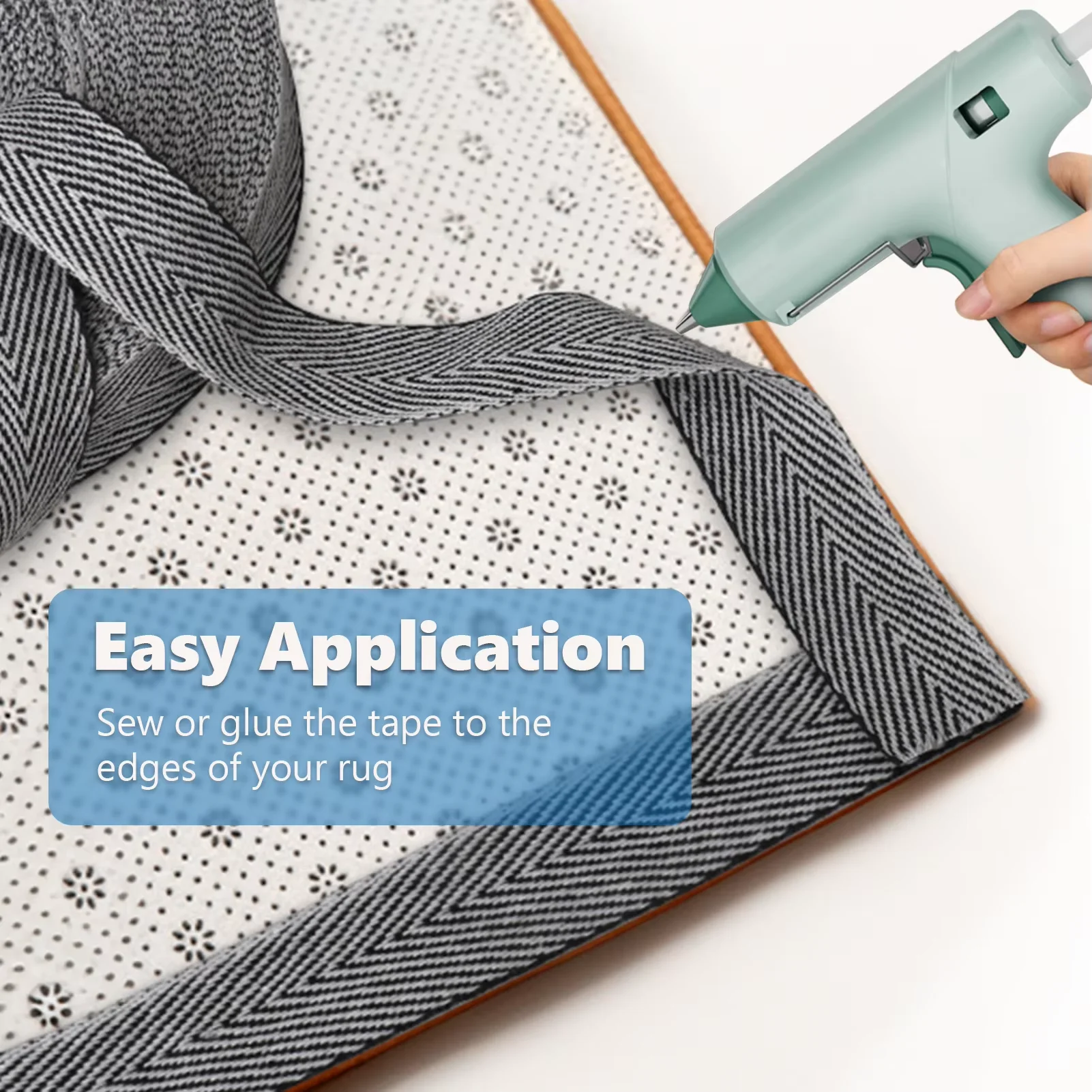 50m*4cm Anti-slip tape roll Washable Cotton Rug Seam Ribbon Webbing Carpet Binding Trim Twill for DIY Craft Sewing