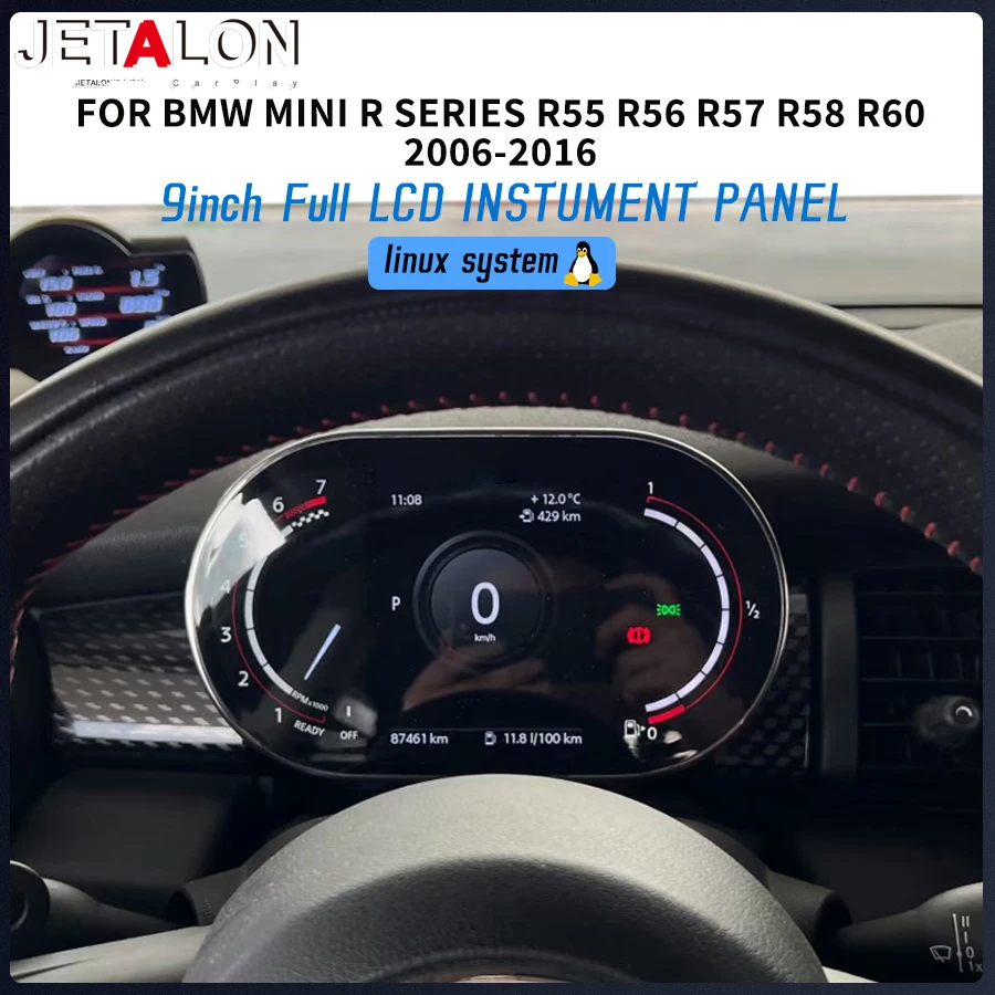 Digital Dashboard For BMW Mini R Series R55 R56 R57 R58 R60 2006-2016 Linux Speedometer LCD Virtual Cockpit Instrument Panel