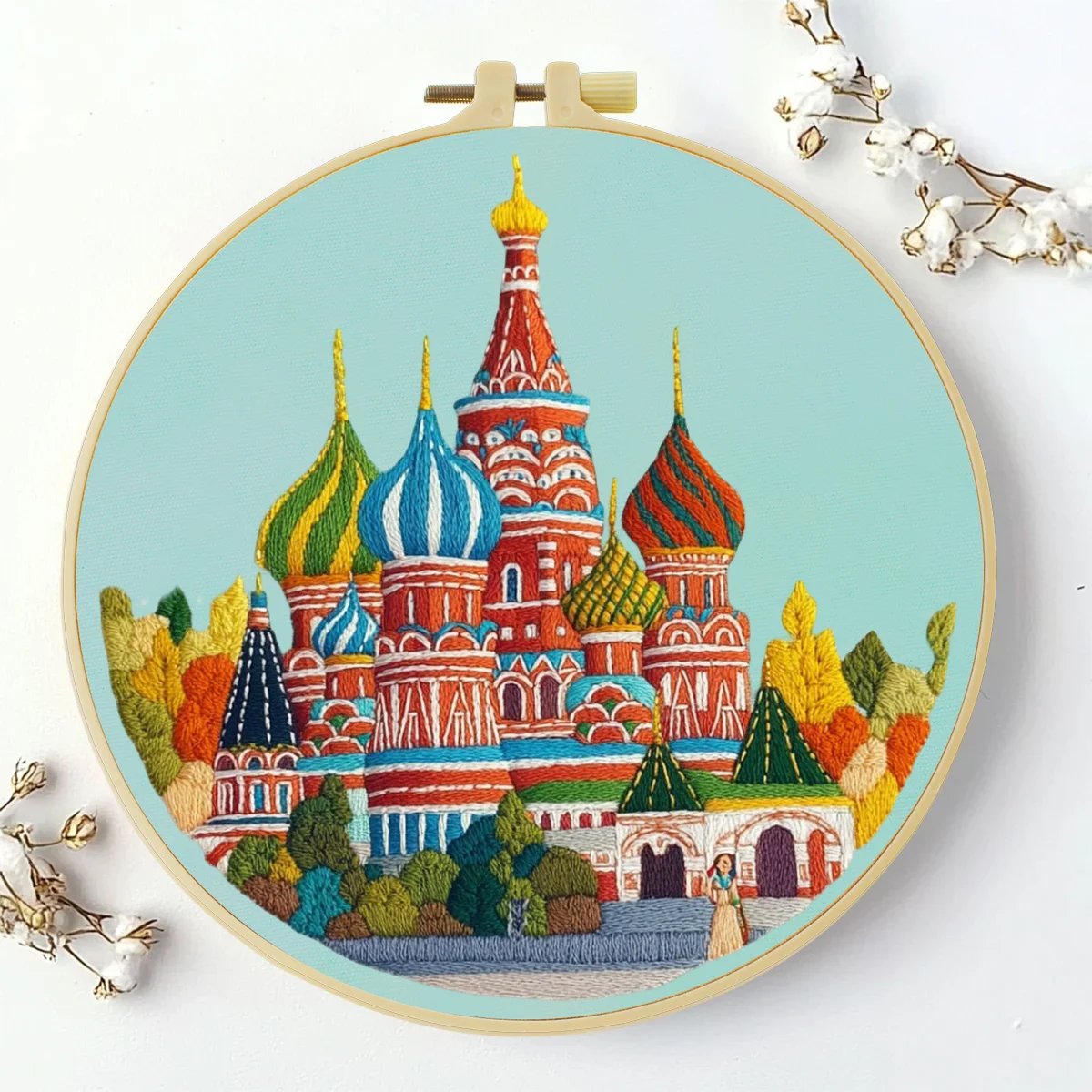 1 قطعة 20X20 سنتيمتر/15X15 سنتيمتر 7.87/6.3 بوصة جميلة القلعة حقيبة التطريز كاتب عدة لتقوم بها بنفسك عدة ديكور المنزل مجموعة للمبتدئين الحرفية اللوحة