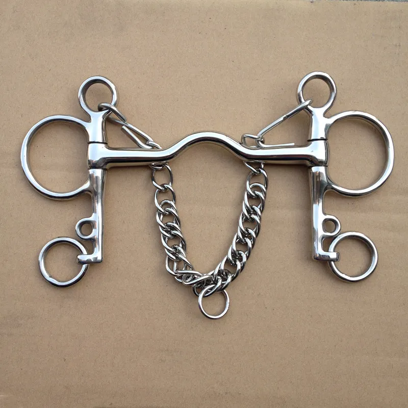 Broca de Pelham largo de acero inoxidable, Boca de caballo, producto para caballos, equipo de 13,3 cm