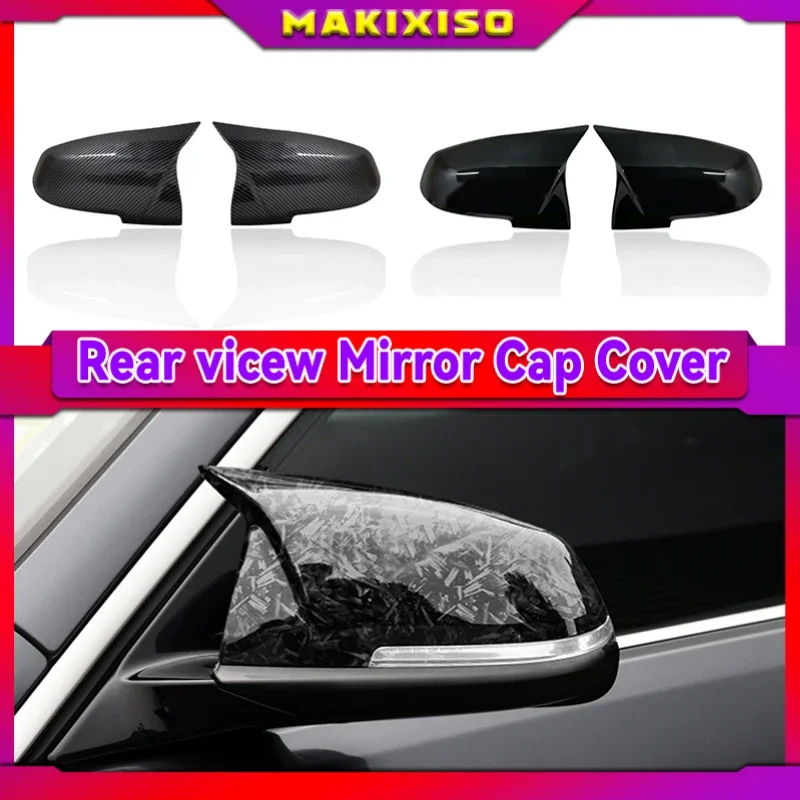 2 pieces Rearview Mirror Cover Cap Carbon Black for BMW Series 1 2 3 4 X M 220i 328i 420i F20 F21 F22 F23 F30 F32 F33 F36 X1