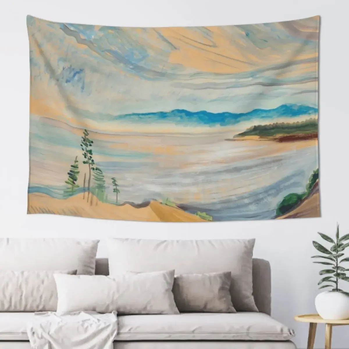 Emily Carr, Strait of Juan de Fuca from the Gravel Pit Tapestry Hanging Wall Room Decor For Girls Tapestry