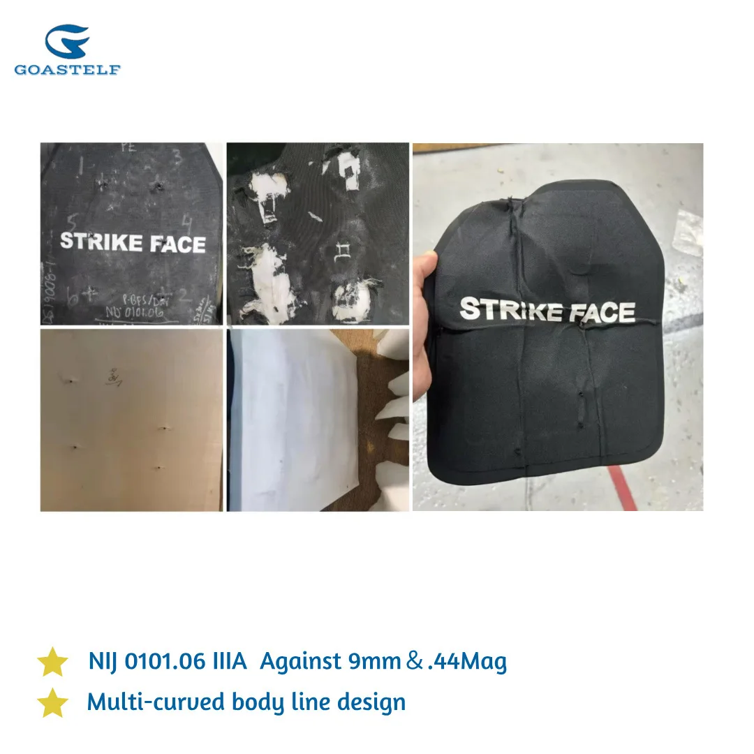 10 x 12 дюймов, многоизогнутая баллистическая пластина NIJ IIIA PE, 25x30 см, тактический жилет, пуленепробиваемая пластина, бронежилет от 9 мм и .44Mag