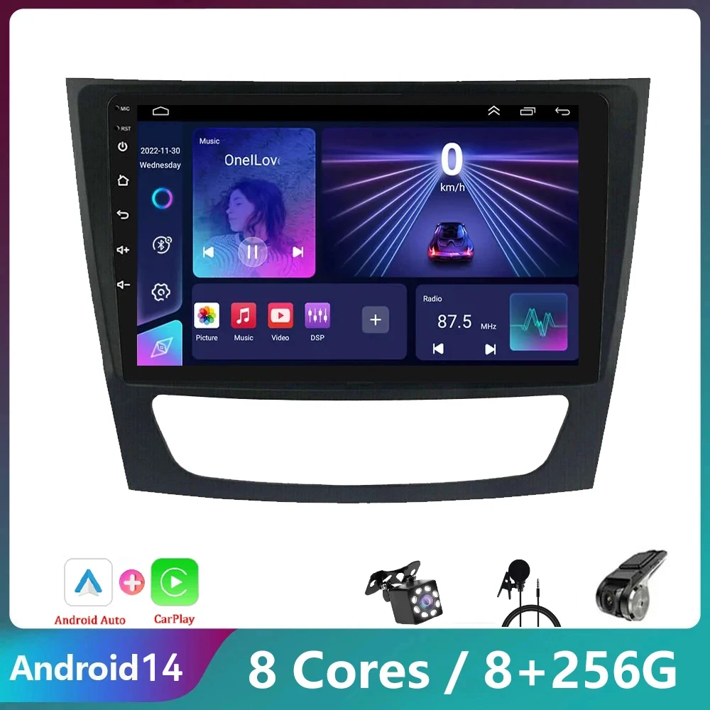 Android 14 Car Radio For Mercedes Benz E-class E Class W211 E200 CLS 2002 2003 2004- 2010 Multimedia Video Player GPS Navigation