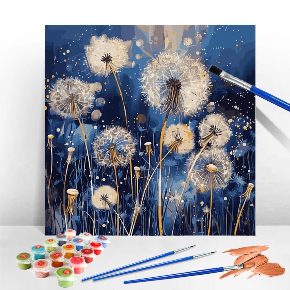 Azqsd-لوحة زيتية بالأرقام ، الهندباء ، الزهور ، اللوحة الزيتية على قماش ، المناظر الطبيعية ، مجموعات الطلاء اليدوي ، هدية فريدة للأطفال #1