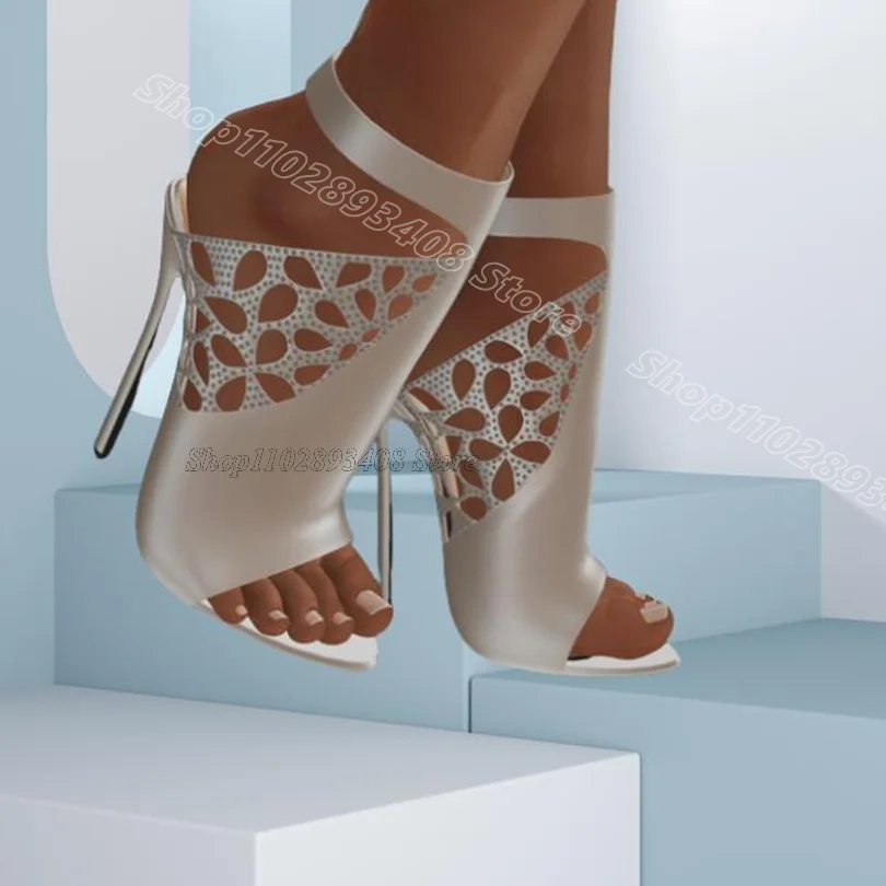 

Rhinestone Decor Stiletto Sandals Personality Open Toe Solid Ankle Buckle Dress Design for Women Sandals Zapatos Para Mujere