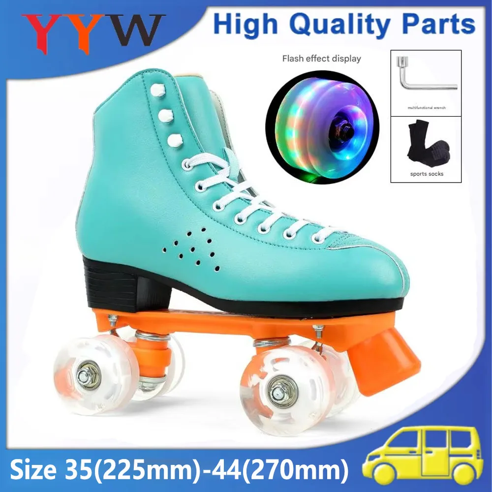 2025 Quad Roller Skate Shoes Double Row 4 Wheels Skates For Women Men Outdoor Skating Sports Training Sneakers Size 38 39 40-44