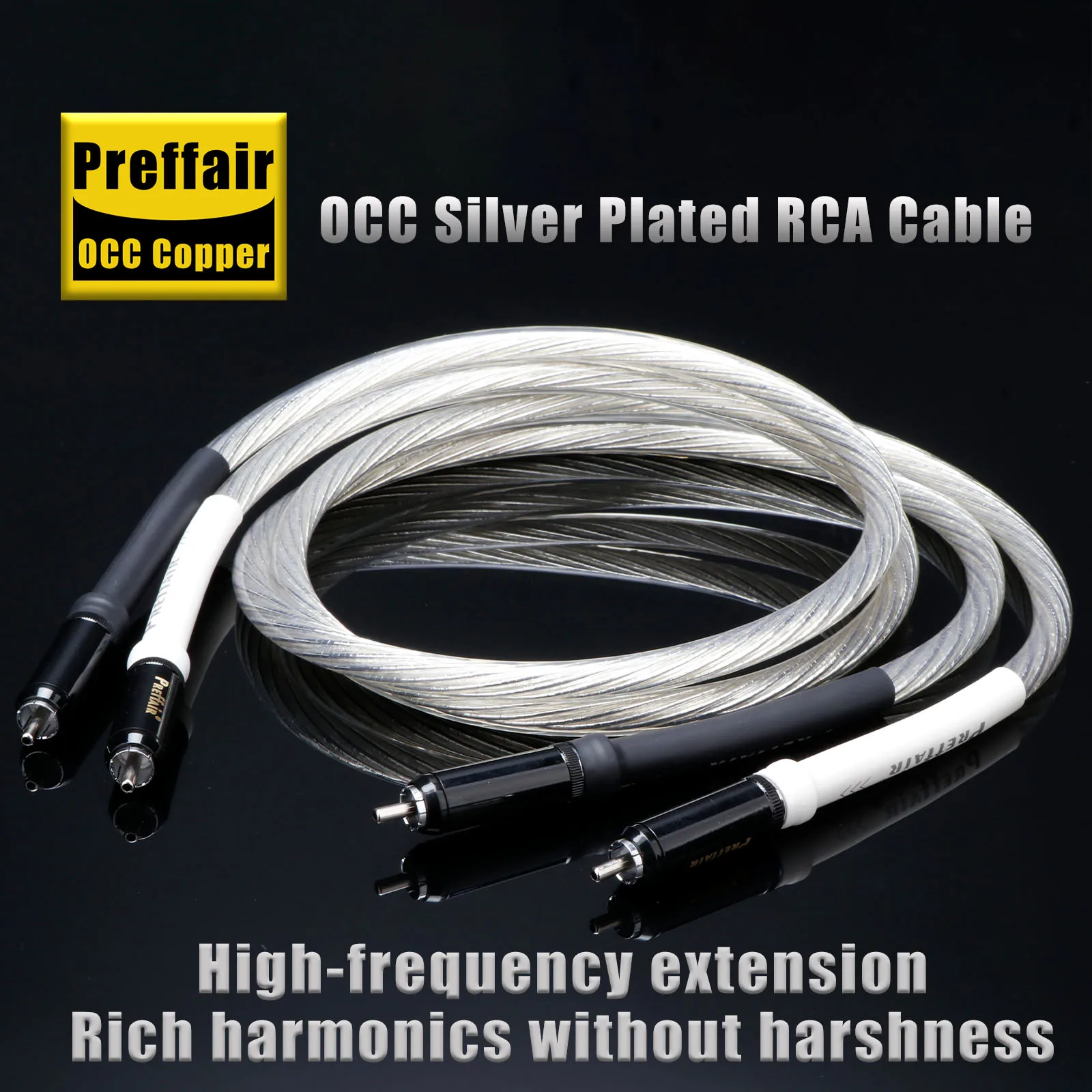 

Pair RCA Cable Reference Interconnect RCA Audio Cable With Preffair Rhodium Plated Self Locking RCA Plugs