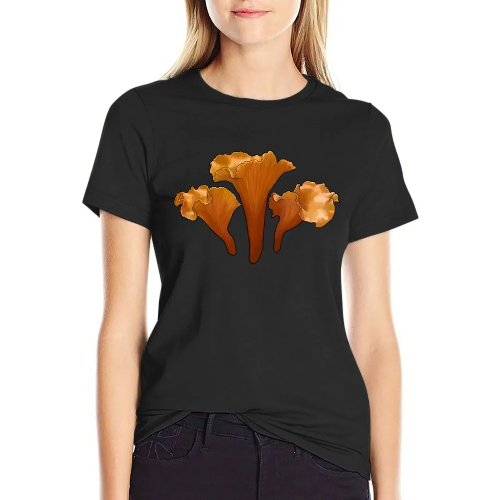 

Cantharellus cibarius T-Shirt korean fashion Blouse oversized shirts graphic tees black t shirts for Women