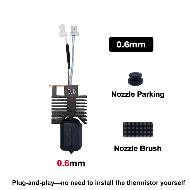 Für Snapmaker U1: Komplett montiertes Hotend-Kit mit integrierter 0,4-mm-Düse aus gehärtetem Stahl, 24V 48W Keramikblock-Kit, verbessertes U1 Hotend