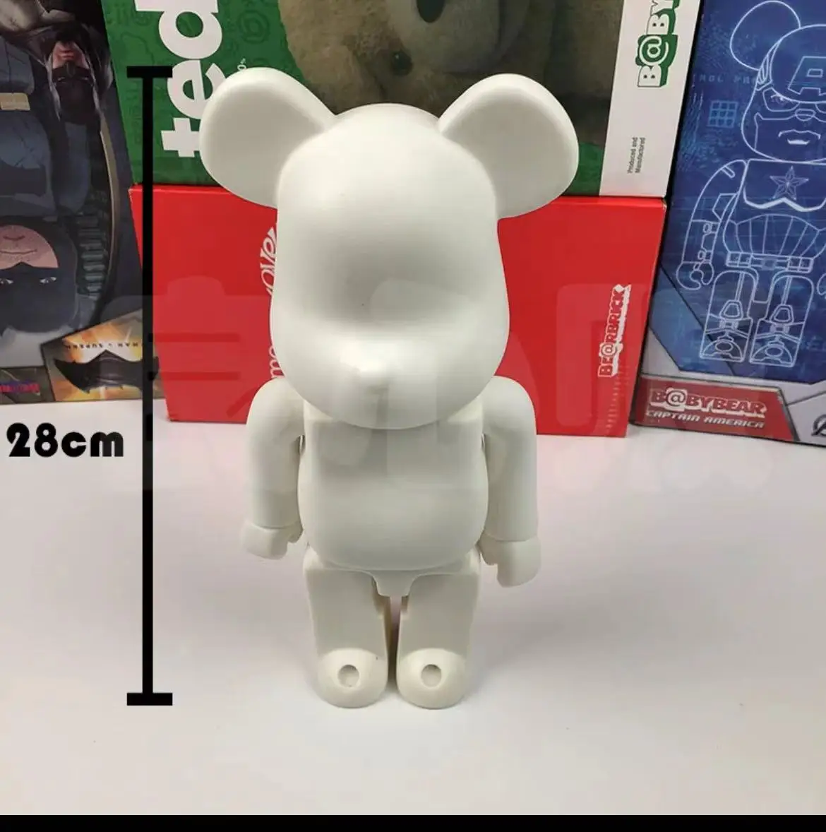 28cm Bear DIY Kids Toys for Art Students White Dolls Do it Yourself  Vinyl Art Figure Toy For Boys Accessories