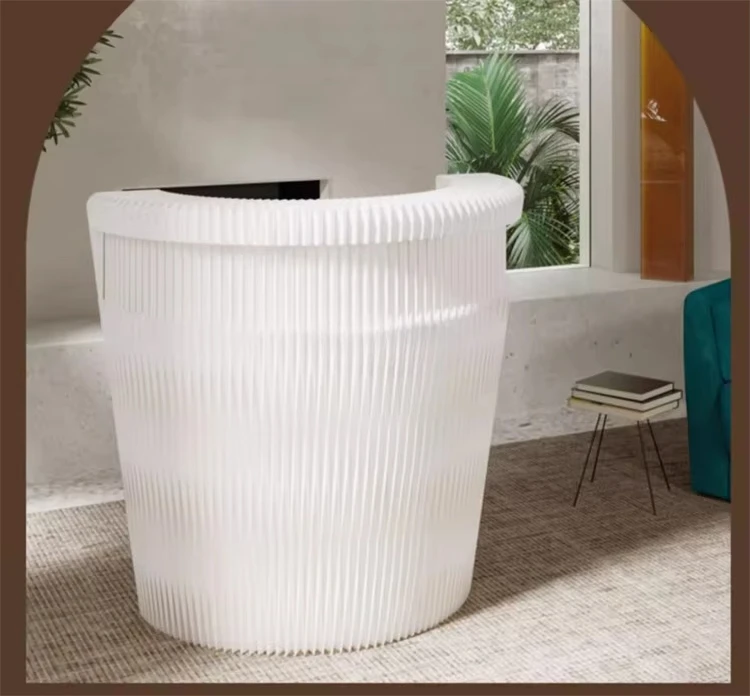 * Beauty   Paper Reception Desk Welcome Counter Cashier Desk Small Commercial Modern Simple Front Desk