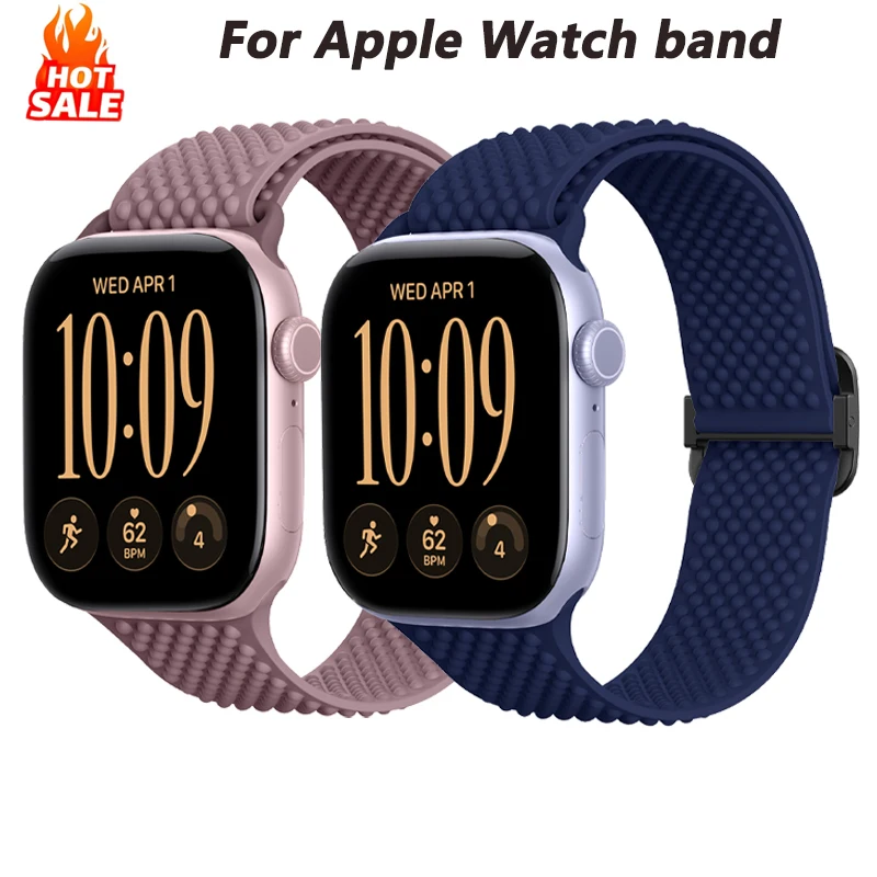 Enhanced Silicone Strap for Apple watch band 49 45 44 42 46 40 41mm Bracelet Correa iWatch Series12 11 9 8 10 SE7 6 5 Ultra4 3 2