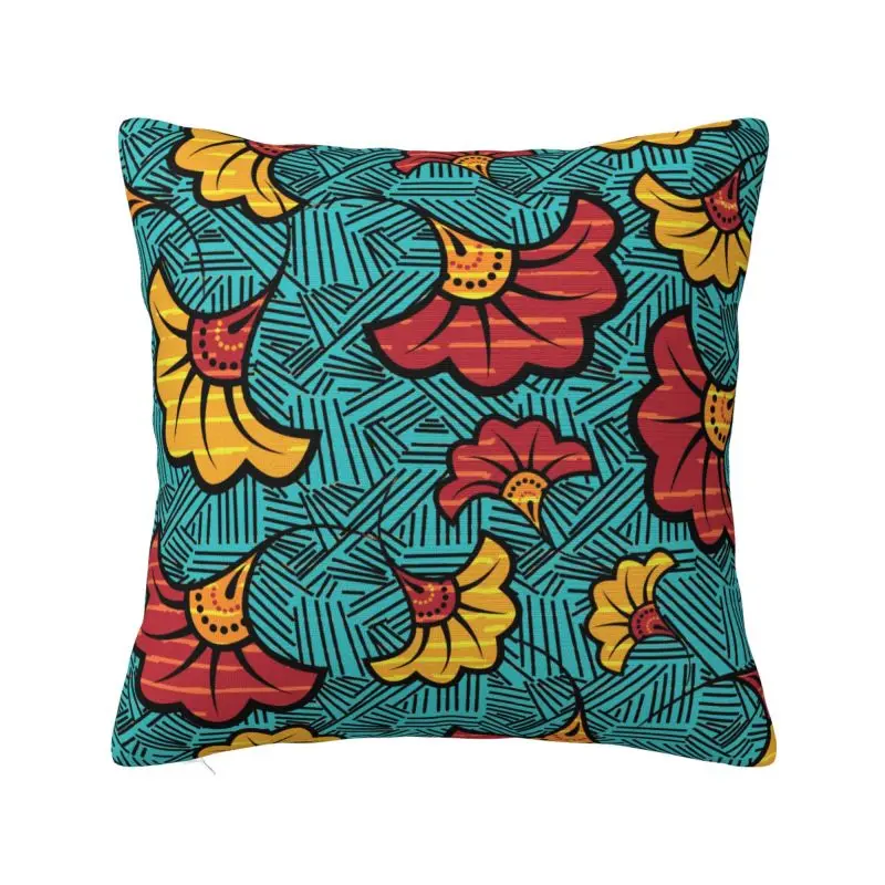 African Ethnic Tribal Ankara Geometric Art Cushion Cover 55*55 cm Soft Throw Pillow Case Living Room Decoration Sofa Pillowcase