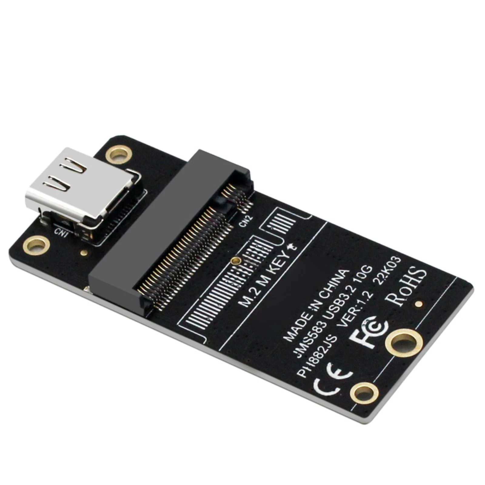 M.2 to Type-C SSD Enclosure Adapter NVME SSD Case Converter Board JMS583 Chip USB3.2 10Gbps Support SSD For 2230 2242 2260 2280