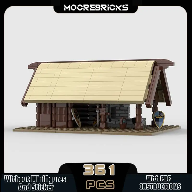 MOC – blocs de construction stables, Style Architecture modulaire, cabane, forgeron, modèle technologique, briques, jouets pour adultes, cadeaux de noël