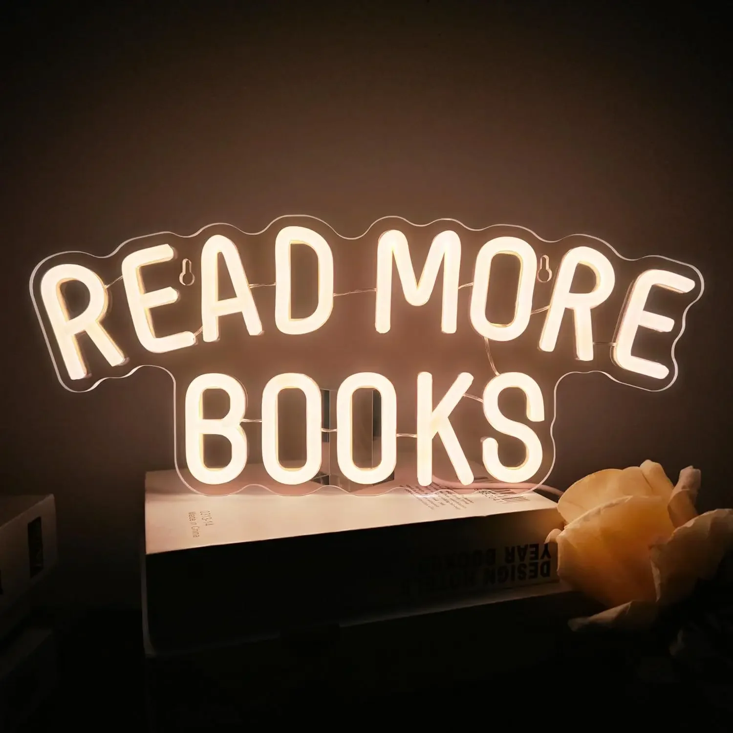 

Светодиодный светильник для чтения больше книг, неоновая вывеска с регулируемой яркостью, книжная световая вывеска, спальня, читаемая комната, библиотека, кабинет, класс, декор стен, подарок