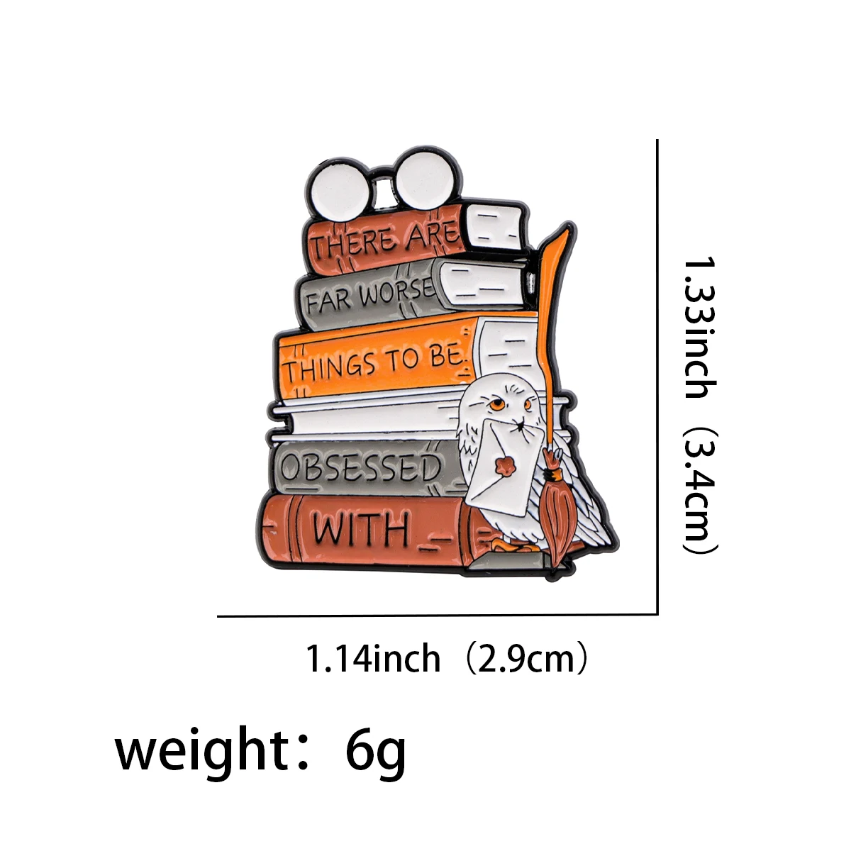 Cute Owl Enamel Pin Wizard Book Brooch Pines Lapel Pins Badge on Backpack Clothing Accessories Movie Jewelry Friends Gifts