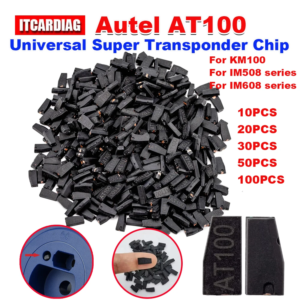 

Чип супертранспондера AUTEL AT100 для серии IM508 IM608 KM100, инструменты для программирования ключей Autel, программируемые с XP200 XP400 PR