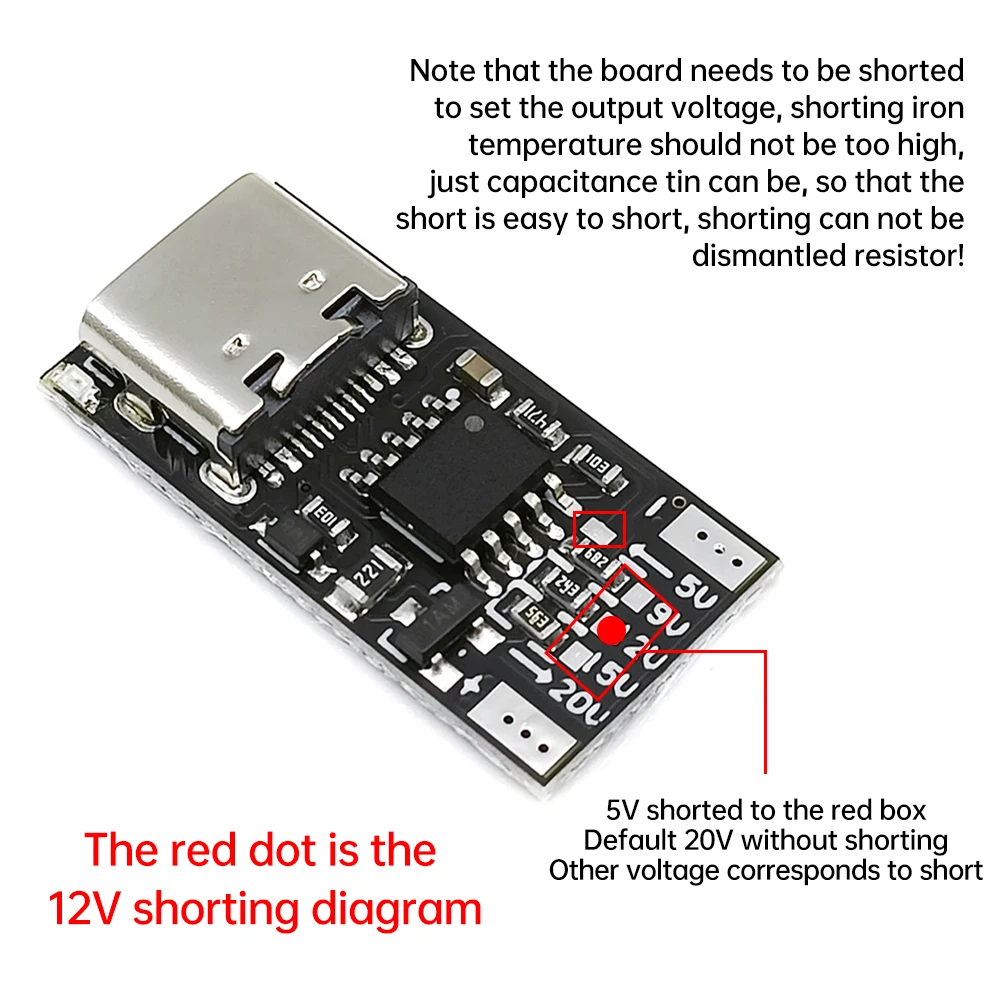 PD/QC/FCP/AFC Trigger Board Module PD/QC Decoy Board Fast Charge USB Type-c to 20v High Speed Charger Power Delivery Boost Modul