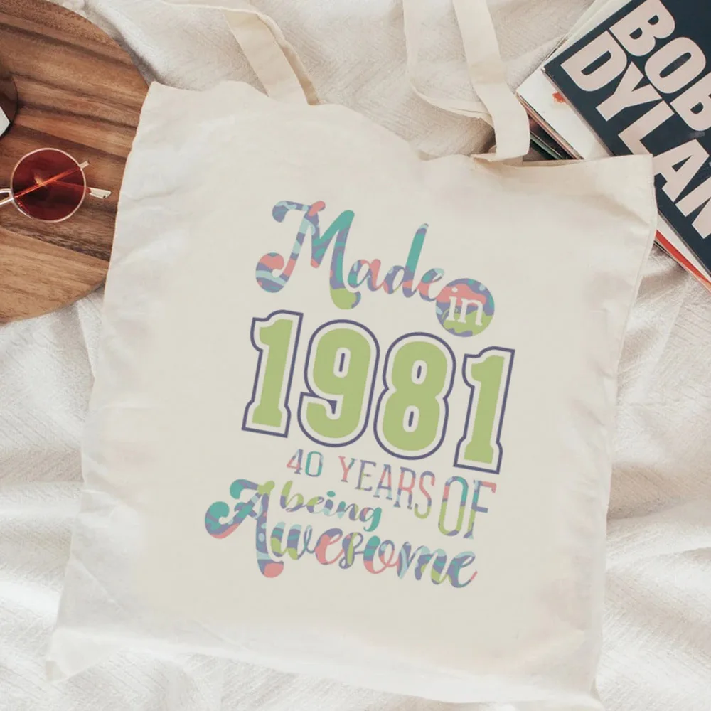 1984 40th 40 Years Old Anniversary shopping bag grocery canvas bolsas de tela bag net bolsas reutilizables sac cabas cabas