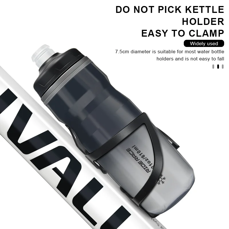 Fahrrad-Wasserflasche, 610 ml, aus PP5-Kunststoff, für Outdoor-Aktivitäten wie Laufen, Klettern und Sport, mit Quetschgriff, Fahrrad-Wasserbecher, tragbare Fahrradzubehör. – Detail 6