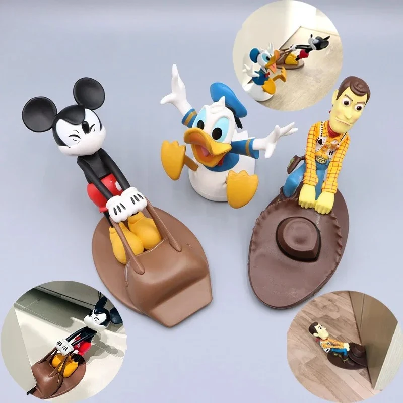 

Kawaii Mickey Mouse Door Stoppers Toy Story Woody Creative Reusable Windproof Home Anti-collision Doorstop Blockers Toy Gift