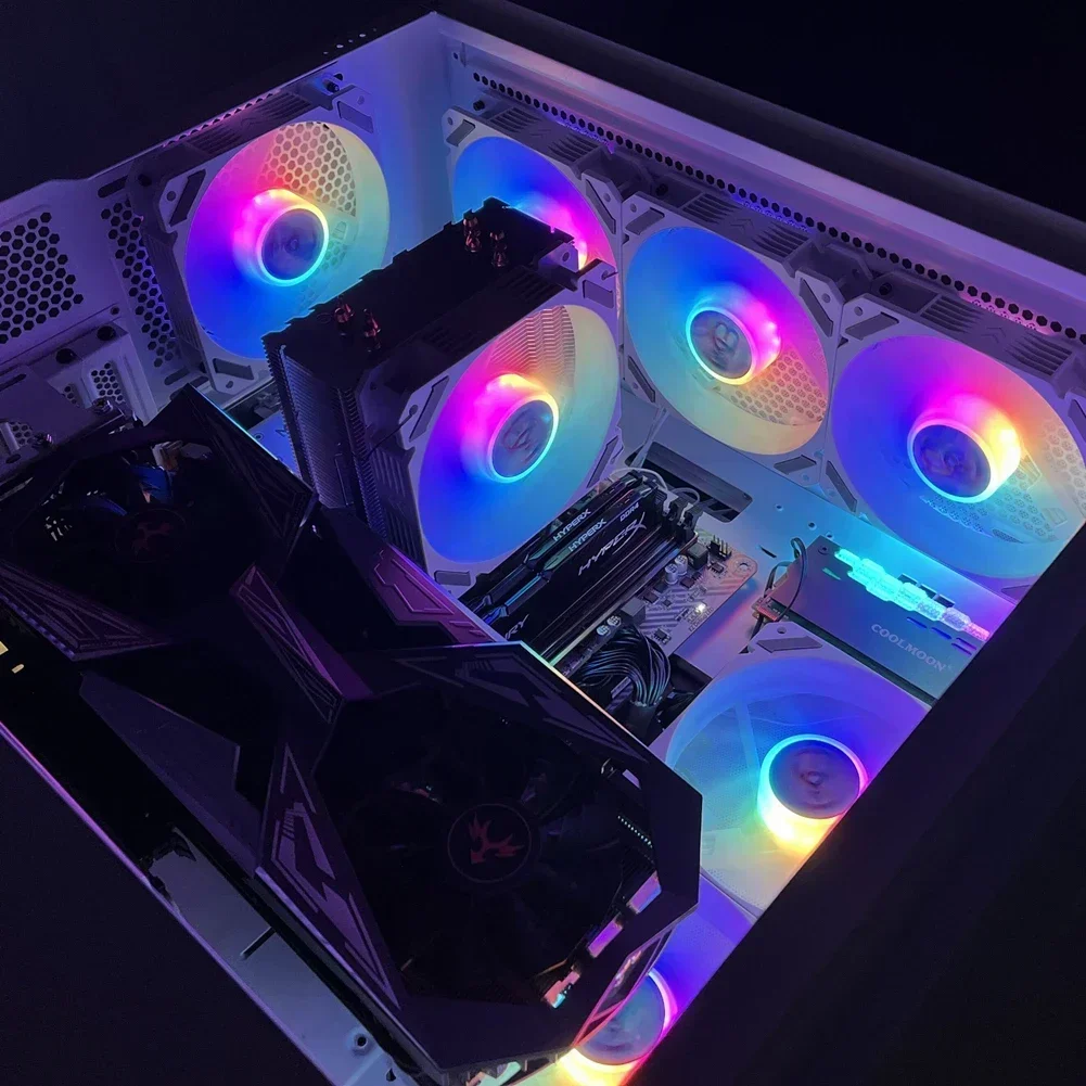 120mm RGB ARGB Fan Ventilador White Ventilateur PWM 4PIN 5V 3PIN  Fans For CPU Cooler Water Cooling Computer Chassis