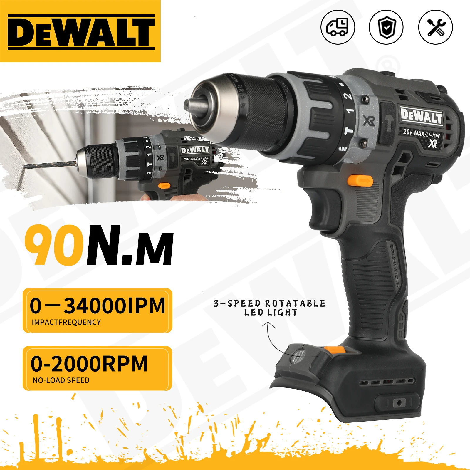 dewalt-dcf85m-cordless-brushless-multifunctional-electric-brushless-screwdriverrechargeablehammer-drillhand-drill