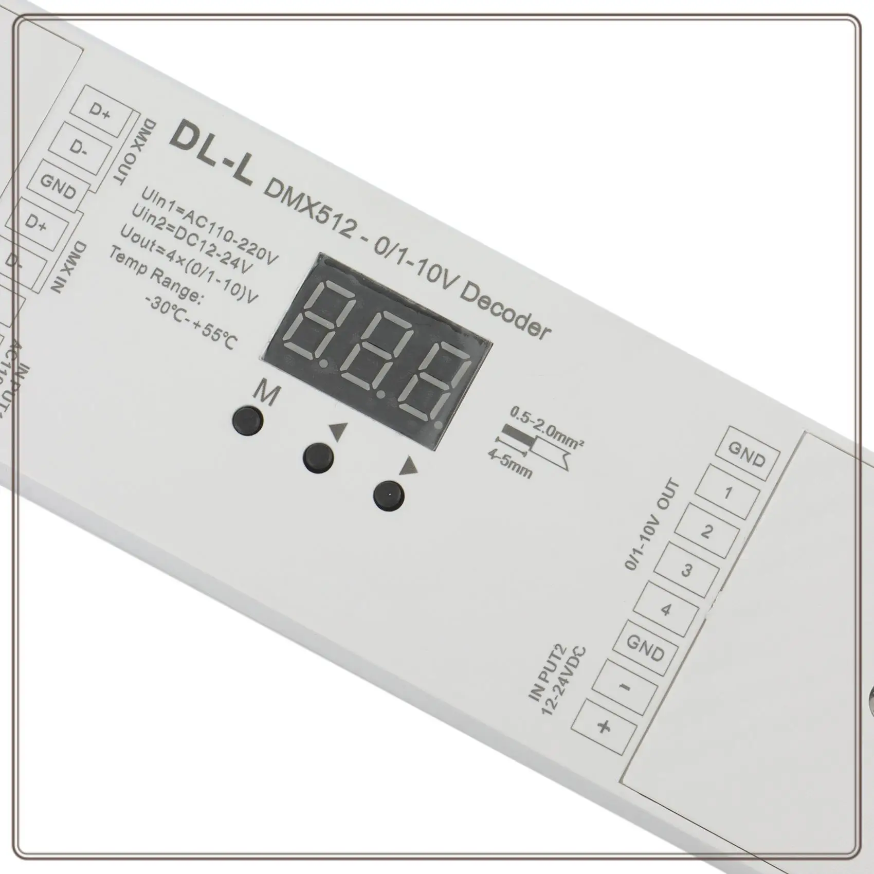 Reliable-4 Channel DMX512 To 1-10V / 0-10V Converter, DC 12V-24V Input, 4CH DMX RDM Numeric Display Signal Transformer DL-L,4 Ch