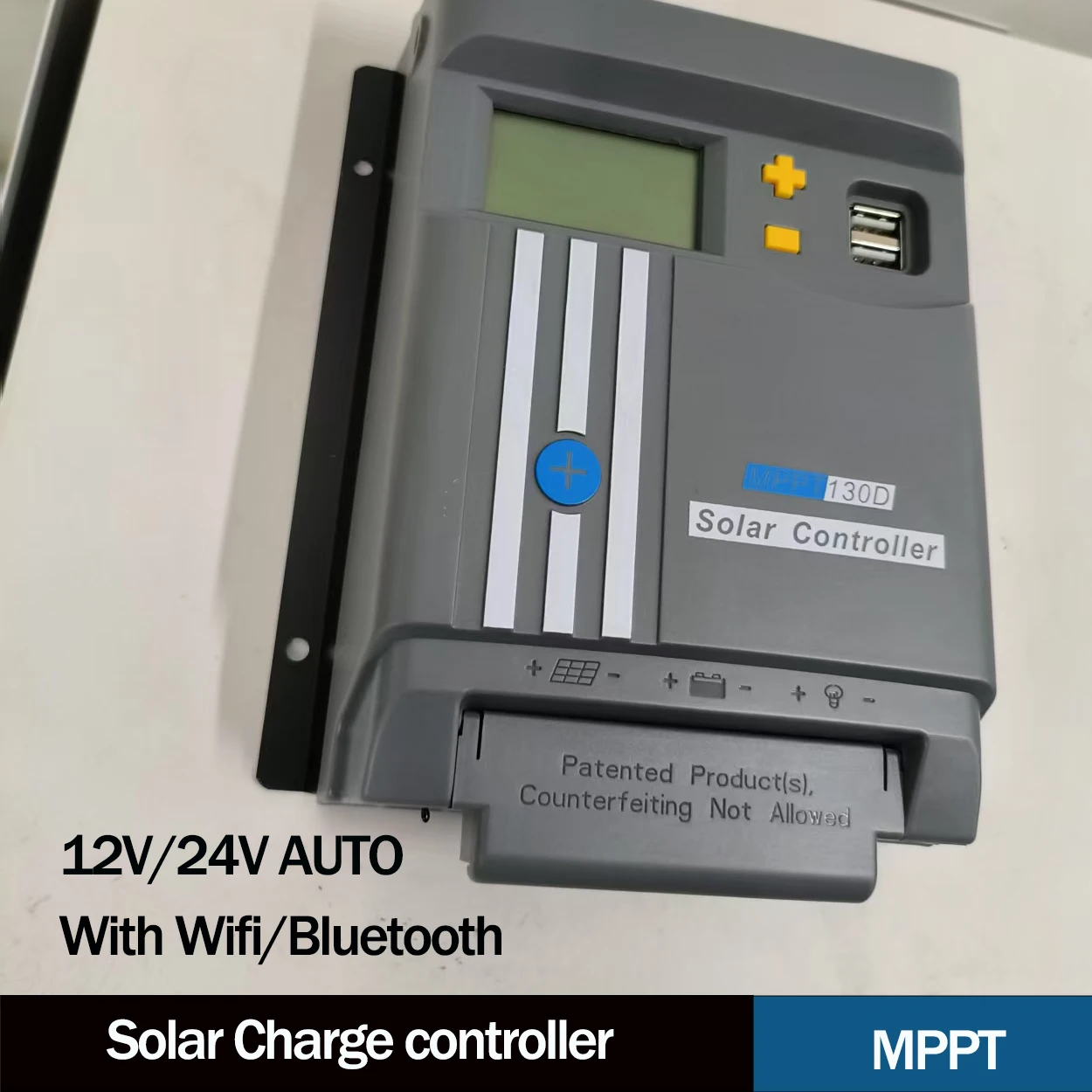 

MPPT Солнечная зарядка с ЖК-дисплеем WIFI 10A 20A 30A 40A Контроллер Солнечная панель 12 В/24 В Регулятор батареи Dual USB LifePo4