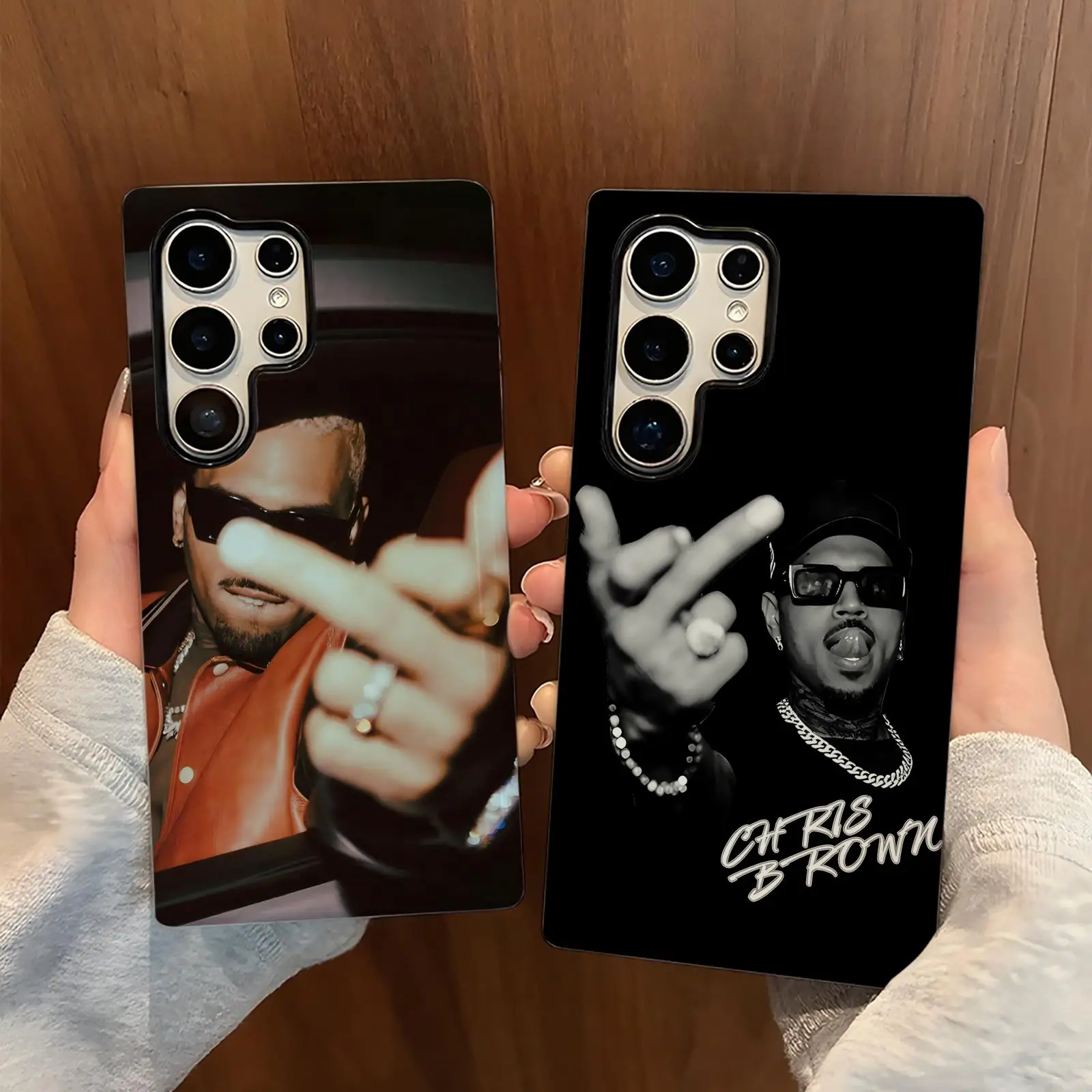 Phone Case For Samsung Galaxy S26 25 S24 S23 S22 S21 Ultra Glossy Film Phone Case Rapper Chris Brown Breezy