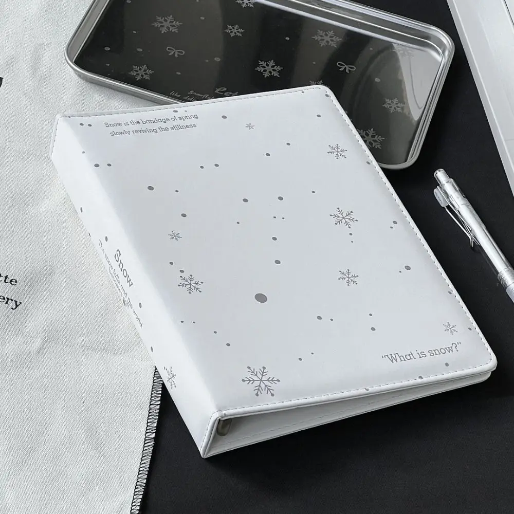 High Quality PU Photocard Binder Loose-leaf White Snowflake Photo Card Holder Photo Album