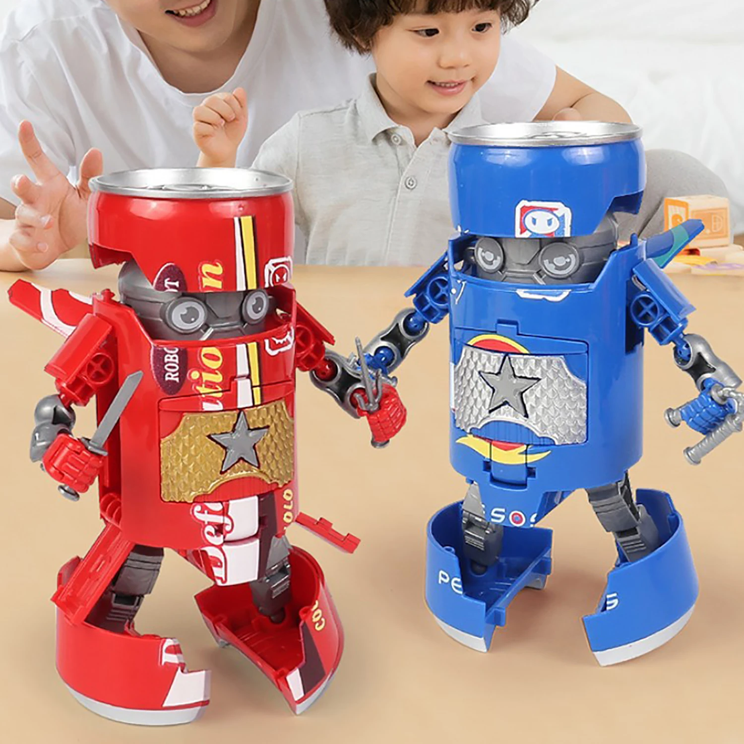 Robot samurái King Kong para niños, juguete transformable de Soda y bebidas, regalo