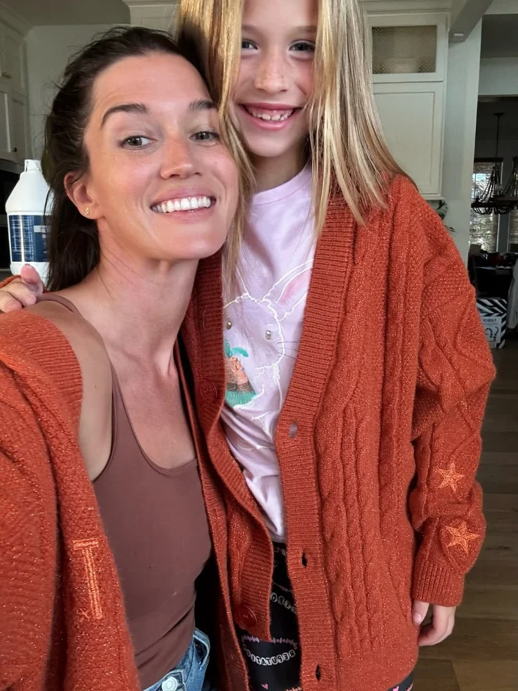 Y2k Regulai Fit Cardigans Female Autumn Women Trend Ttpd Loose Fitting Star Embroidered Orange Knitted Cardigan Streetwear