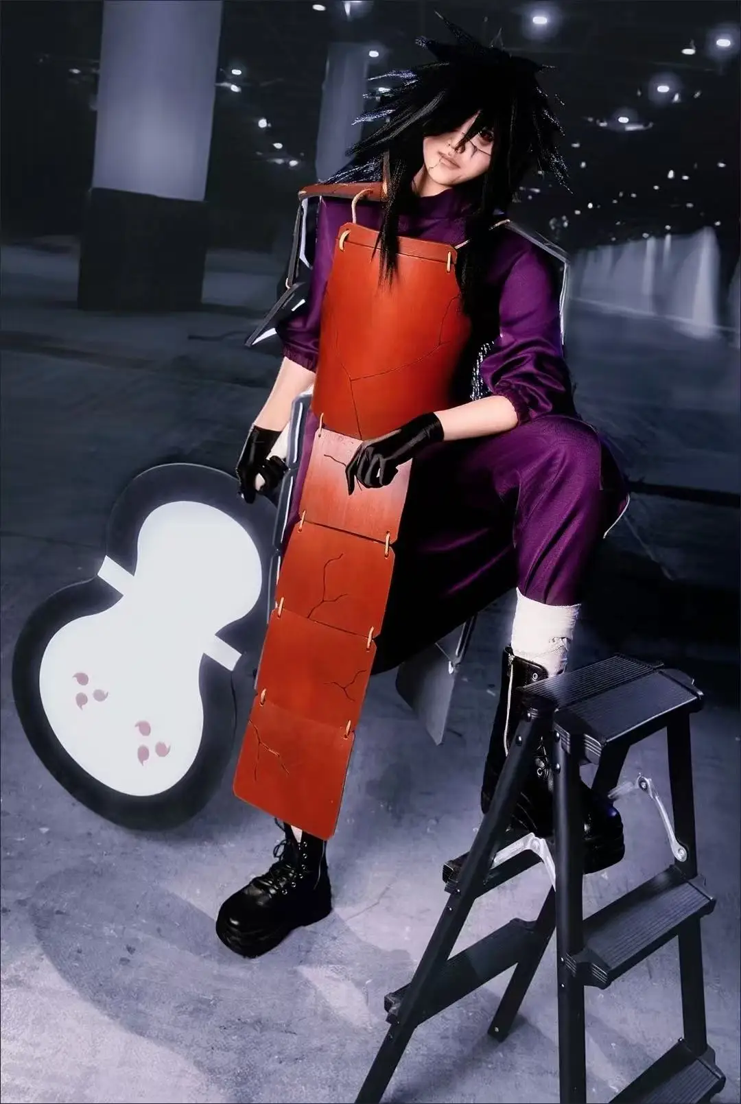 Disfraz de Cosplay de Anime Uchiha Madara, Conjunto de Top y Pantalones, Chaleco Rojo de PU, Abrigo, Armadura, Pantalones, Uniforme de Combate, Traje de Carnaval de Halloween