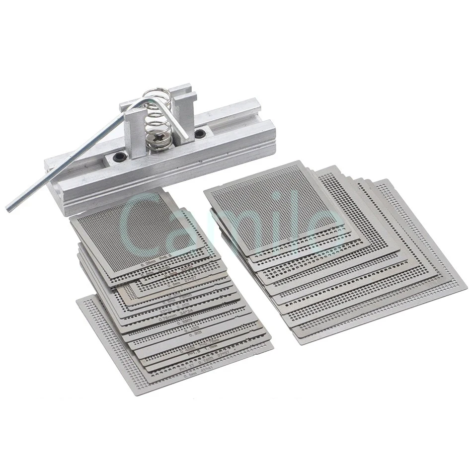 27Pcs /16pcs/10pcs BGA general template Universal Direct Heated Stencils For SMT SMD Chip Rpair and easy support