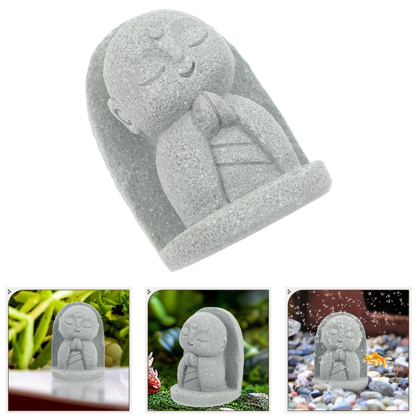 

Japanese Style Ksitigarbha Ornaments Fishtank Decor Pastel Feng Shui Buddha Resin Figurine Micro Scene Asian