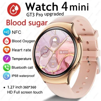 샤오미 GT4 미니 스마트 워치 여성용 시계, AMOLED NFC GPS 심박수 시계, BT 통화, IP68 방수 레이디 스마트워치 및 박스, 2024 신제품