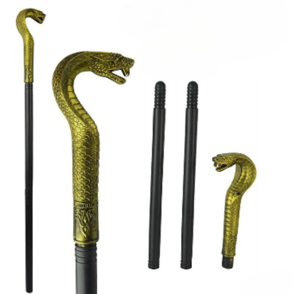 

PESENAR Halloween costume with gold and silver snake head scepter