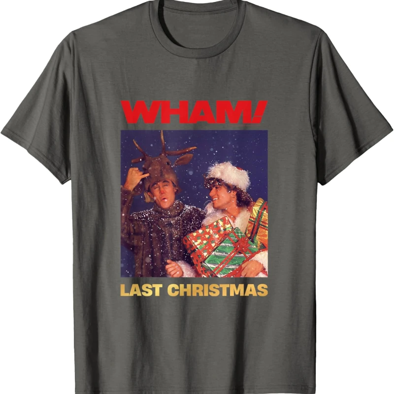 Camiseta AMAZON EXC LUSIVE LAST CHRISTMAS Azul الرجال تي شيرت مطبوع بلايز عالية الجودة القطن Crewneck الكبار منتظم كم قصير #4